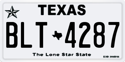 TX license plate BLT4287