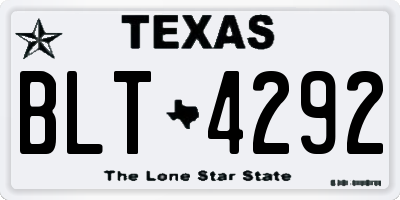TX license plate BLT4292