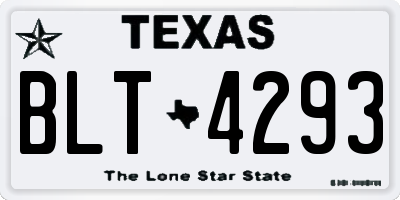 TX license plate BLT4293