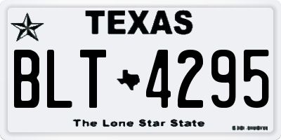 TX license plate BLT4295