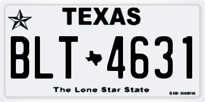 TX license plate BLT4631