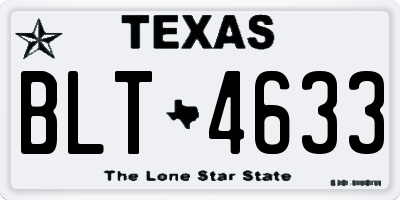 TX license plate BLT4633