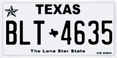 TX license plate BLT4635