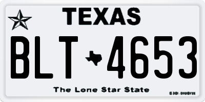 TX license plate BLT4653