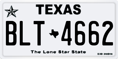 TX license plate BLT4662