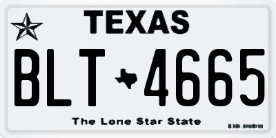 TX license plate BLT4665
