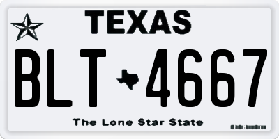 TX license plate BLT4667