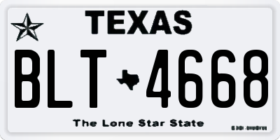 TX license plate BLT4668