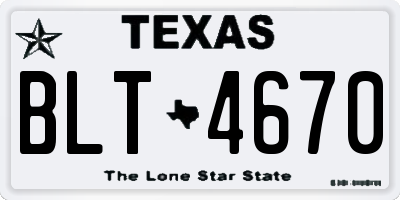 TX license plate BLT4670