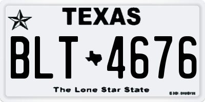 TX license plate BLT4676