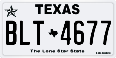 TX license plate BLT4677
