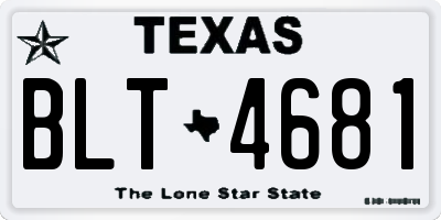 TX license plate BLT4681
