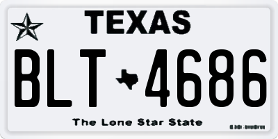 TX license plate BLT4686
