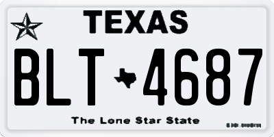 TX license plate BLT4687