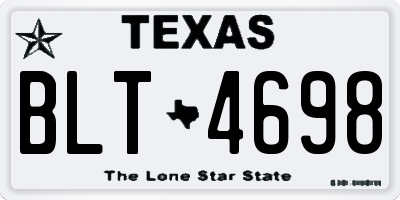 TX license plate BLT4698