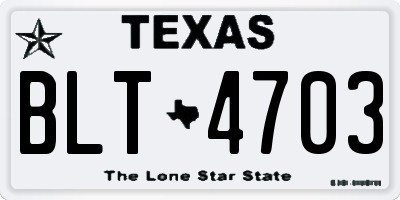 TX license plate BLT4703