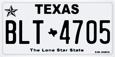 TX license plate BLT4705