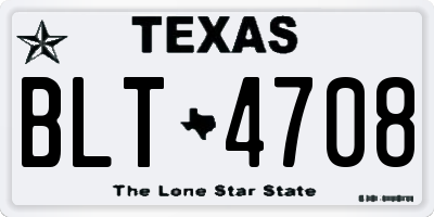 TX license plate BLT4708