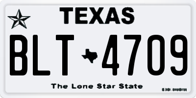 TX license plate BLT4709