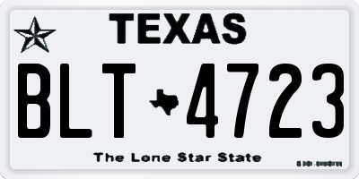 TX license plate BLT4723