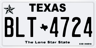 TX license plate BLT4724