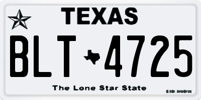 TX license plate BLT4725