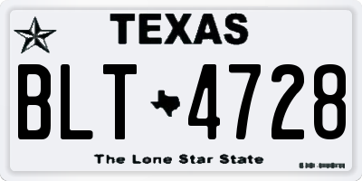 TX license plate BLT4728