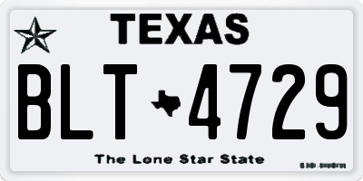 TX license plate BLT4729