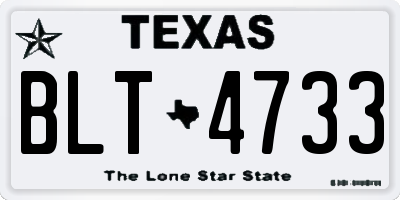 TX license plate BLT4733