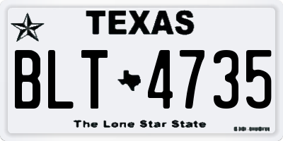 TX license plate BLT4735