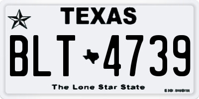 TX license plate BLT4739