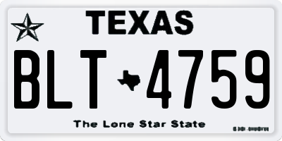 TX license plate BLT4759