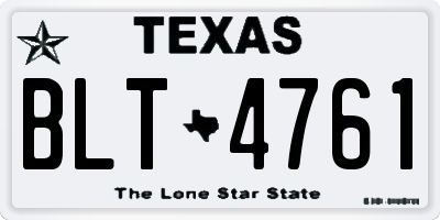 TX license plate BLT4761