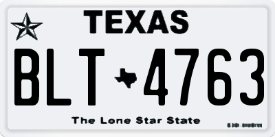 TX license plate BLT4763