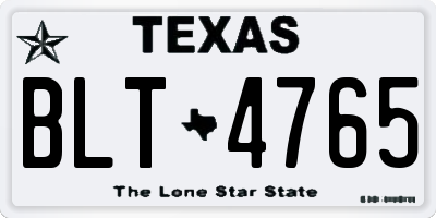 TX license plate BLT4765
