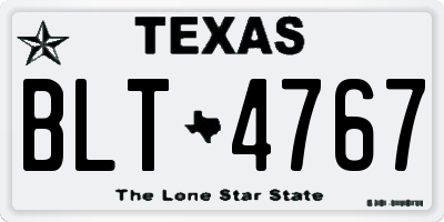 TX license plate BLT4767