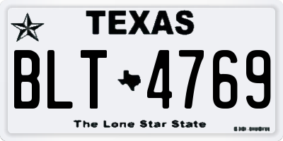 TX license plate BLT4769