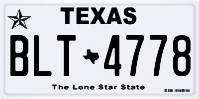 TX license plate BLT4778