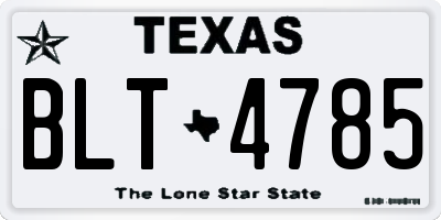 TX license plate BLT4785