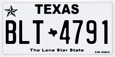 TX license plate BLT4791