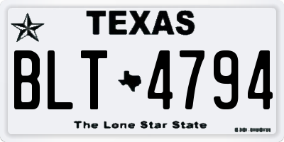 TX license plate BLT4794