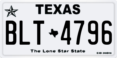 TX license plate BLT4796