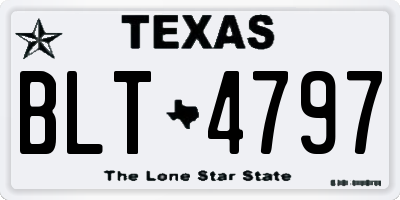 TX license plate BLT4797