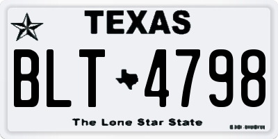 TX license plate BLT4798