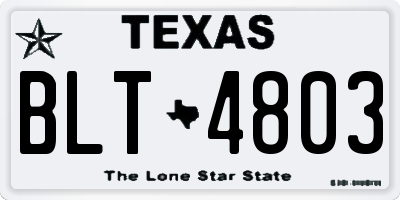 TX license plate BLT4803