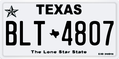 TX license plate BLT4807