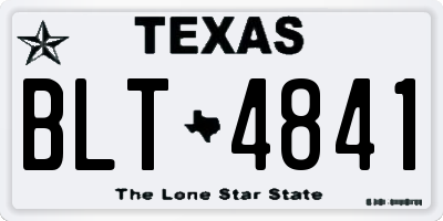 TX license plate BLT4841