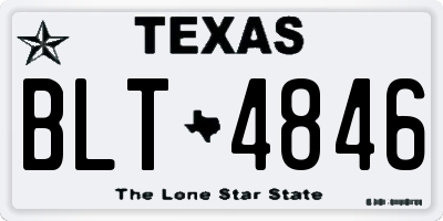 TX license plate BLT4846