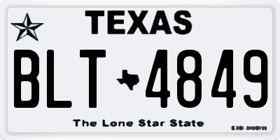 TX license plate BLT4849