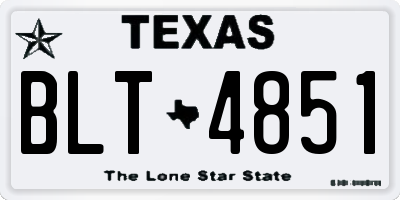 TX license plate BLT4851